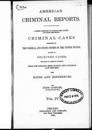 Cover of: American criminal reports