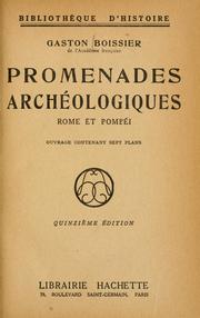 Cover of: Promenades archéologiques, Rome et Pompéi. by Boissier, Gaston