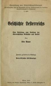 Cover of: Geschichte Oesterreichs by Otto Bauer