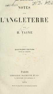 Notes sur l'Angleterre by Hippolyte Taine