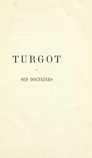 Cover of: Turgot et ses doctrines ...