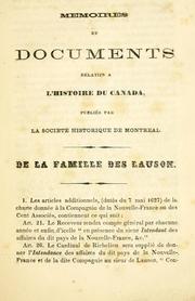 Cover of: De la famille des Lauson. by Lafontaine, L. H. Sir