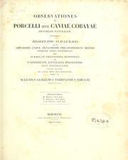 Cover of: Observationes in porcelli sive Caviae cobayae historiam naturalem by August Wilhelm Ferdinand Schultz