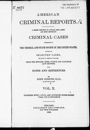 Cover of: American criminal reports by Gibbons, John