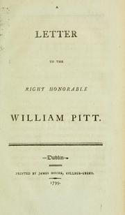 Cover of: letter to the Right Honorable [!] William Pitt.