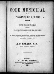 Cover of: Code municipal de la province de Québec by Québec (Province)