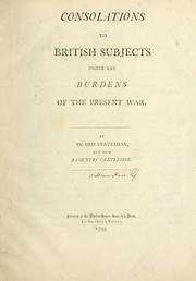 Cover of: Consolations to British subjects under the burdens of the present war by Knox, William