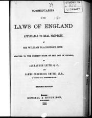 Cover of: Commentaries on the laws of England applicable to real property