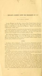 Cover of: Morgan's journey down the Mississippi in 1767