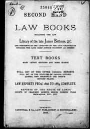 Front cover of Second hand law books by Unknown