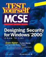 Cover of: Test yourself MCSE designing security for Windows 2000 (exam 70-220) by Chris Rima