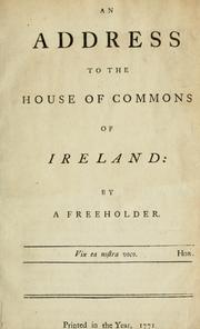 Cover of: address to the House of Commons of Ireland