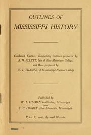 Cover of: Outlines of Mississippi history.