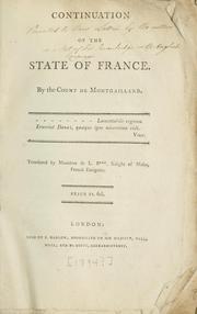 Continuation of the State of France by Montgaillard, Maurice comte de