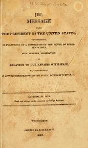 Cover of: Message from the President of the United States by United States. Department of State.