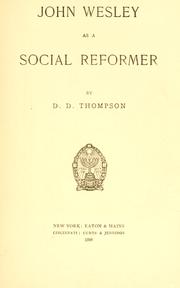 Cover of: John Wesley as a social reformer.