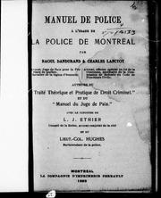 Cover of: Manuel de police à l'usage de la police de Montréal