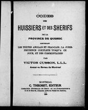 Codes des huissiers et des shérifs de la province de Québec by Victor Cusson