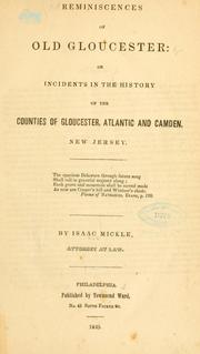 Cover of: Reminiscences of old Gloucester