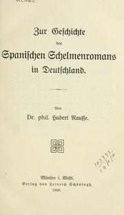 Cover of: Zur Geschichte des spanischen Schelmenromans in Deutschland.