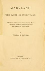 Cover of: Maryland: the land of sanctuary.