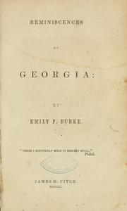 Cover of: Reminiscences of Georgia