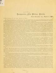 Cover of: [Letter addressed] to His Excellency, E. M. Pease, governor of Texas. by United States. Army., United States. Army.