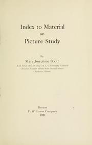 Cover of: Index to material on picture study. | Mary Josephine Booth