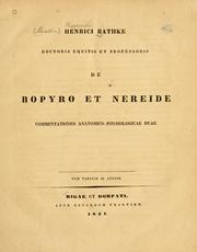 Cover of: Henrici Rathke ... De Bopyro et Nereide.: Commentationes anatomico-physiologicae duae.