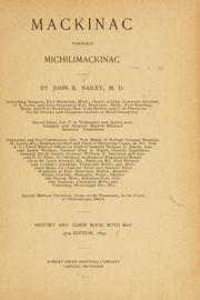 Cover of: Mackinac, formerly Michilimackinac