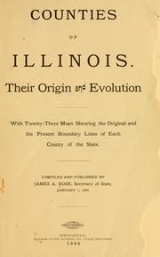 Cover of: Counties of Illinois. | James A. Rose