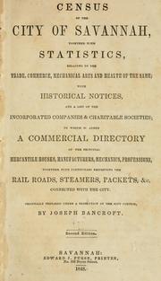 Cover of: Census of the city of Savannah by Joseph Bancroft