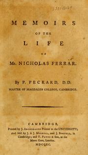 Cover of: Memoirs of the life of Mr. Nicholas Ferrar.