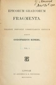 Cover of: Epicorum graecorum fragmenta: vol. 1.