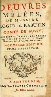 Cover of: memoires de messire Roger de Rabutin, comte de Bussy.