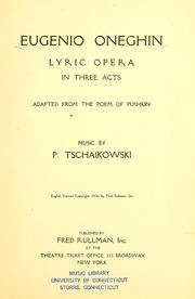 Cover of: Eugenio Oneghin: lyric opera in three acts