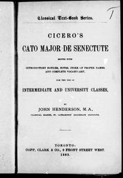 Cicero's Cato major de senectute by Cicero