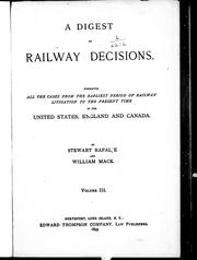 Cover of: A digest of railway decisions | 