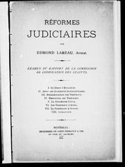 Cover of: Réformes judiciaires: examen du rapport de la Commission de codification des statuts