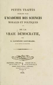 Cover of: De la vraie democratie by J. Barthélemy Saint-Hilaire