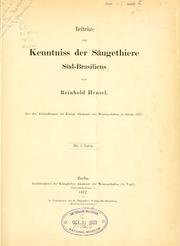 Cover of: Beiträge zur Kenntniss der Säugethiere Süd-Brasiliens by Reinhold Hensel
