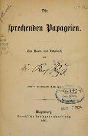 Cover of: sprechenden Papageien.: Ein Hand- und Lehrbuch.
