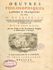 Cover of: Oeuvres philosophiques latines & françoises de feu Mr. de Leibnitz by Gottfried Wilhelm Leibniz