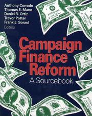 Cover of: Campaign finance reform by Anthony Corrado ... [et al.], editors.