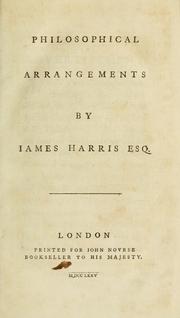 Cover of: Philosophical arrangements by Harris, James
