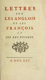 Cover of: Lettres sur les Anglois et les François: et sur les voiages.