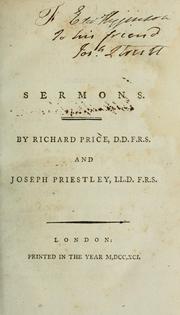 Cover of: Sermons by Richard Price and Joseph Priestley. | Price, Richard