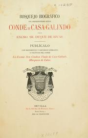 Cover of: Bosquejo biográfico del excelentísimo señor Conde de Casa-Galindo