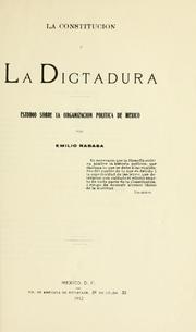 Cover of: La constitucion y la dictadura by Emilio Rabasa