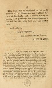 Cover of: Prospectus of a work to be intitled The lives of the Caledonian bards: with historical, critical, and philological observations upon their principal compositions.